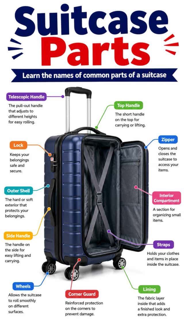 Suitcase Parts Infographic