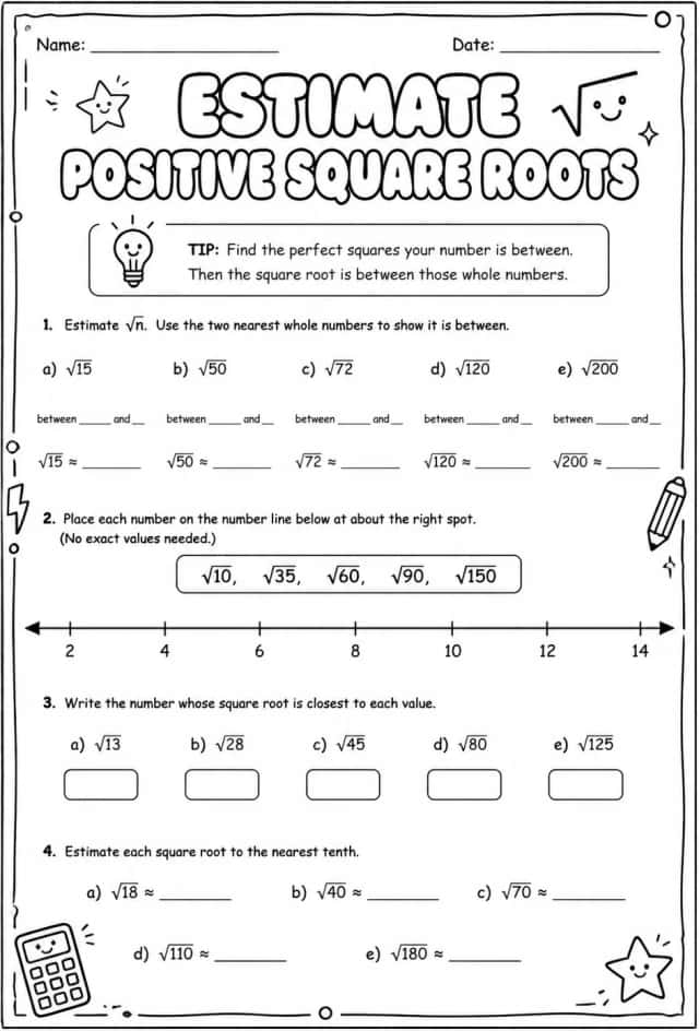 Estimate positive square roots