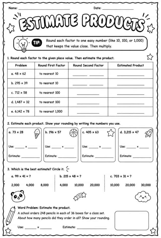Estimate products