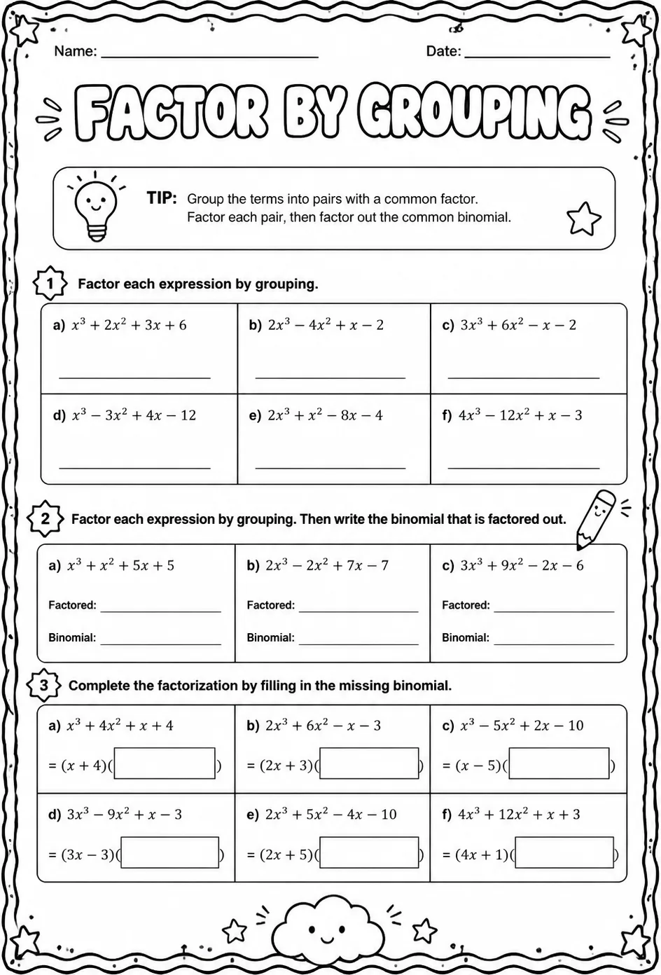 Factor by grouping