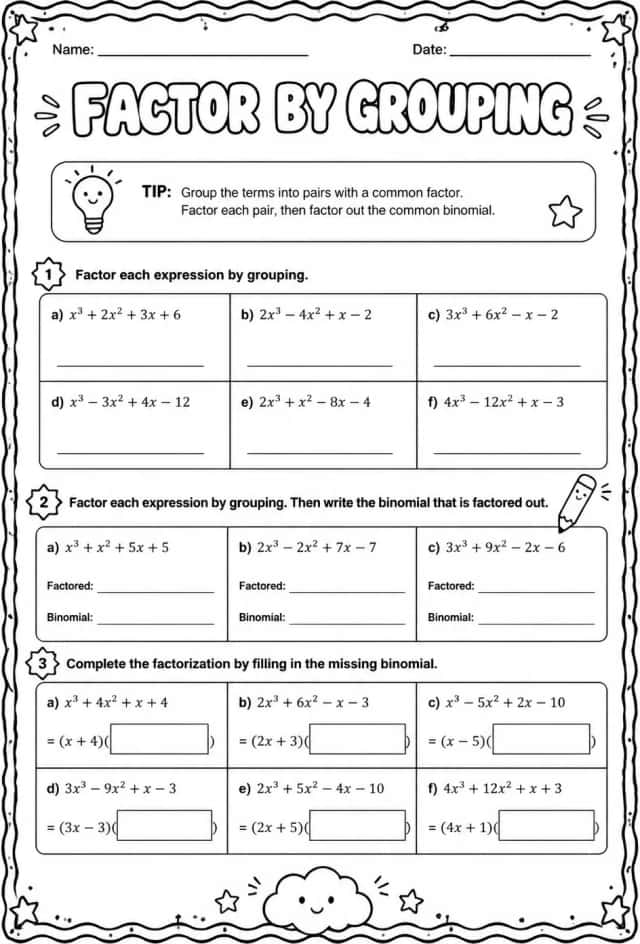 Factor by grouping