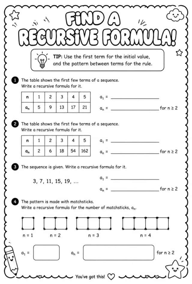 Find a recursive formula