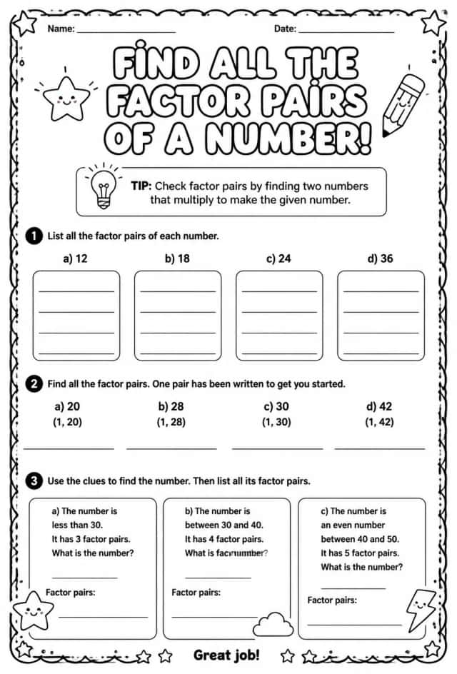 Find all the factor pairs of a number