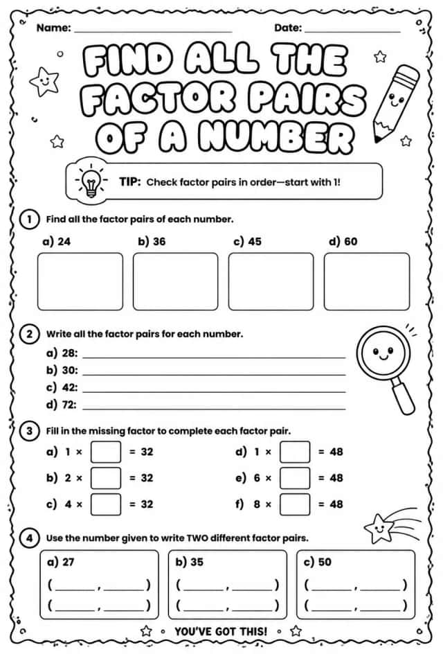 Find all the factor pairs of a number