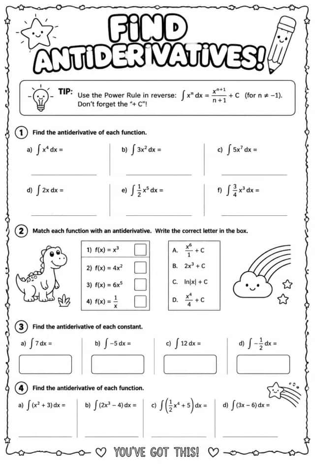Find antiderivatives