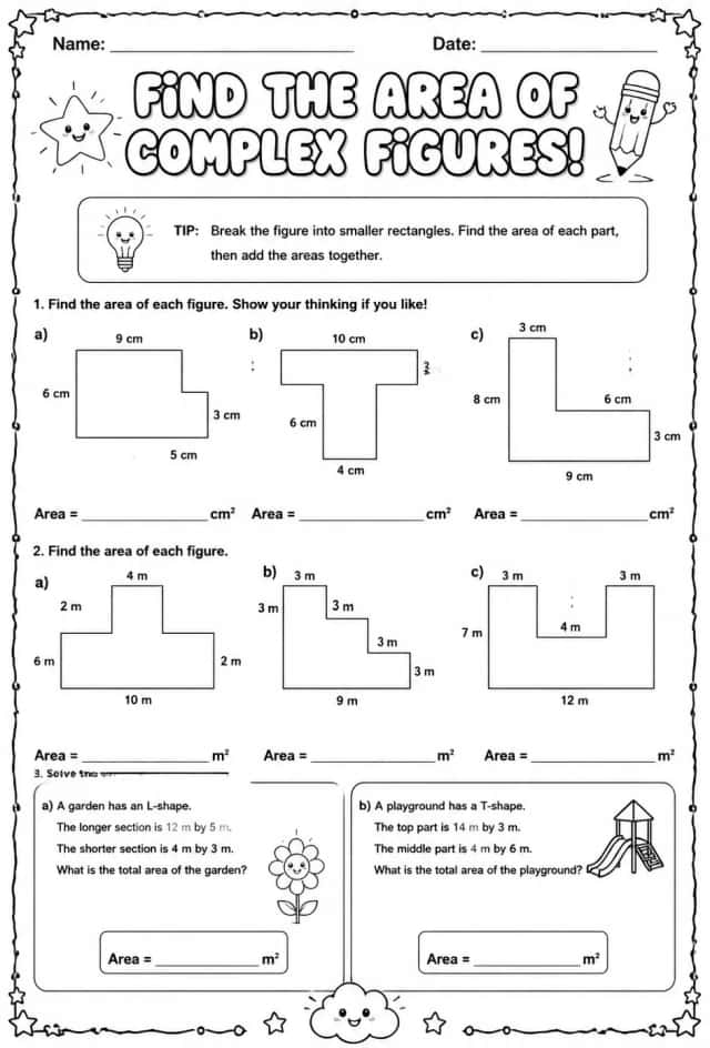 Find the area of complex figures