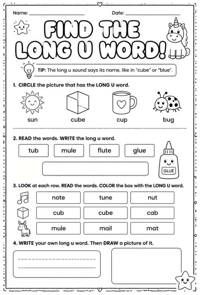Find the long u word