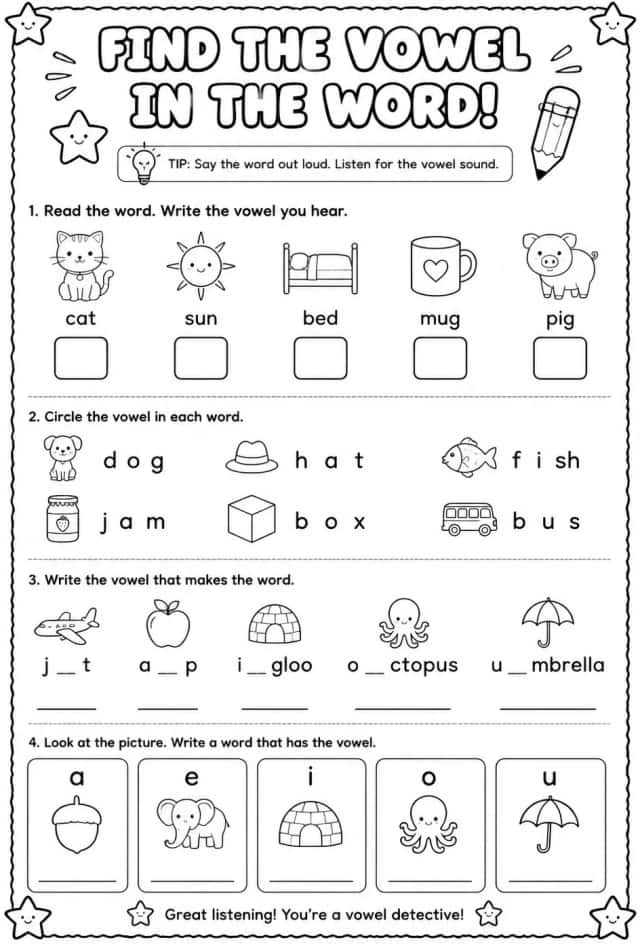 Find the vowel in the word