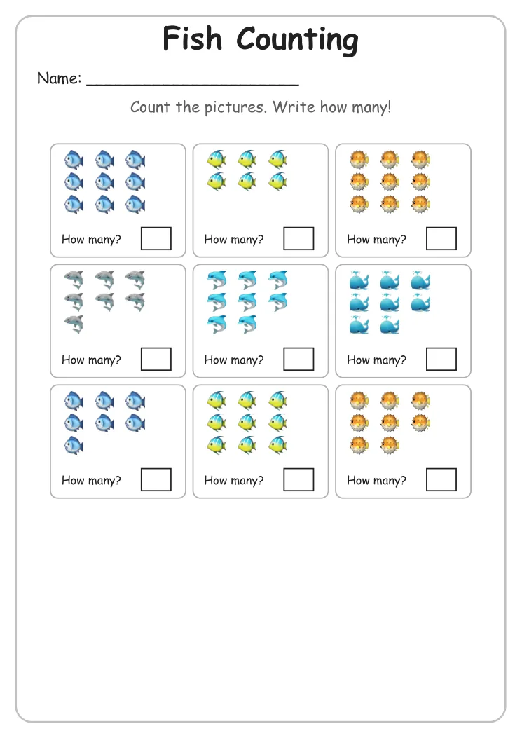 Fish Counting to 10 (Kindergarten)