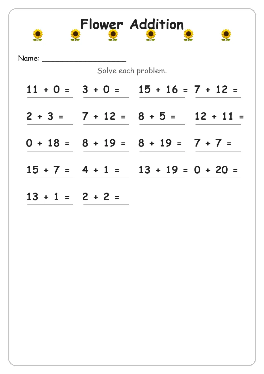 Flower Addition (Grade 2)