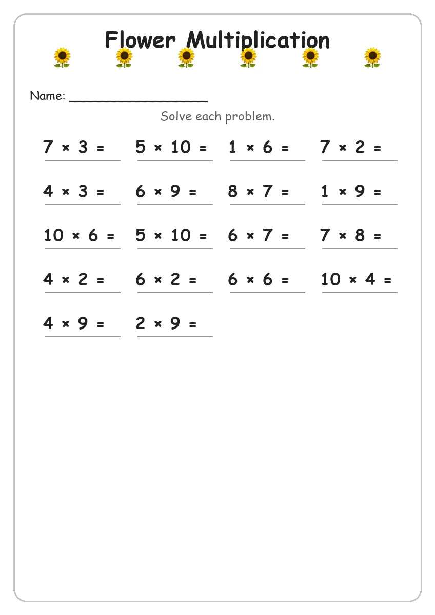 Flower Multiplication (Grade 3)