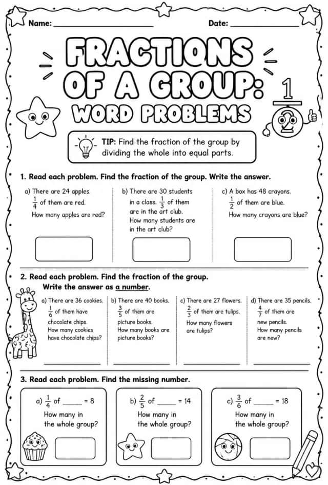 Fractions of a group: word problems
