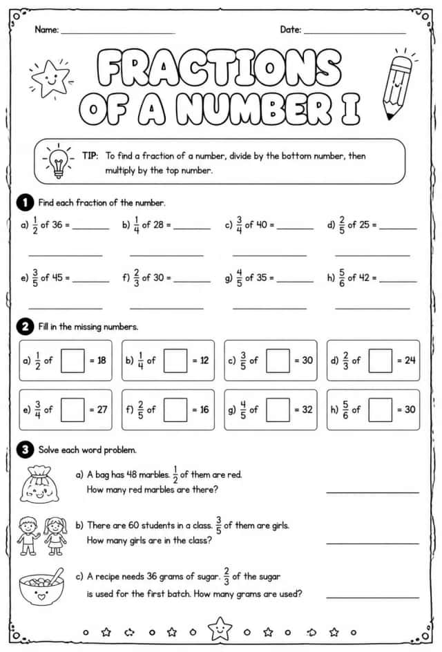 Fractions of a number I