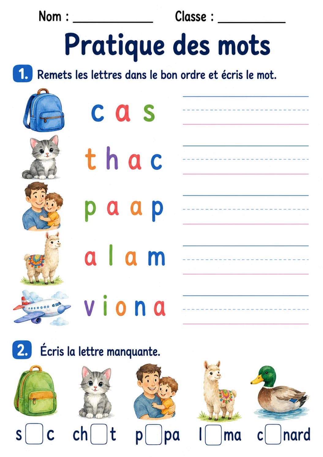 French Letter A Phonics Worksheets Pack page 6 printable worksheet preview