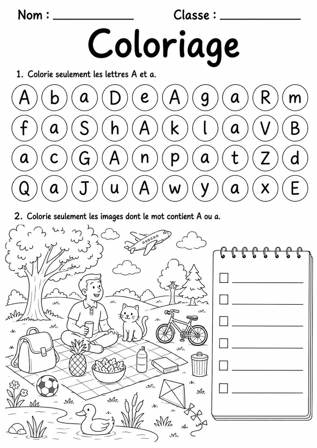 French Letter A Phonics Worksheets Pack page 9 printable worksheet preview