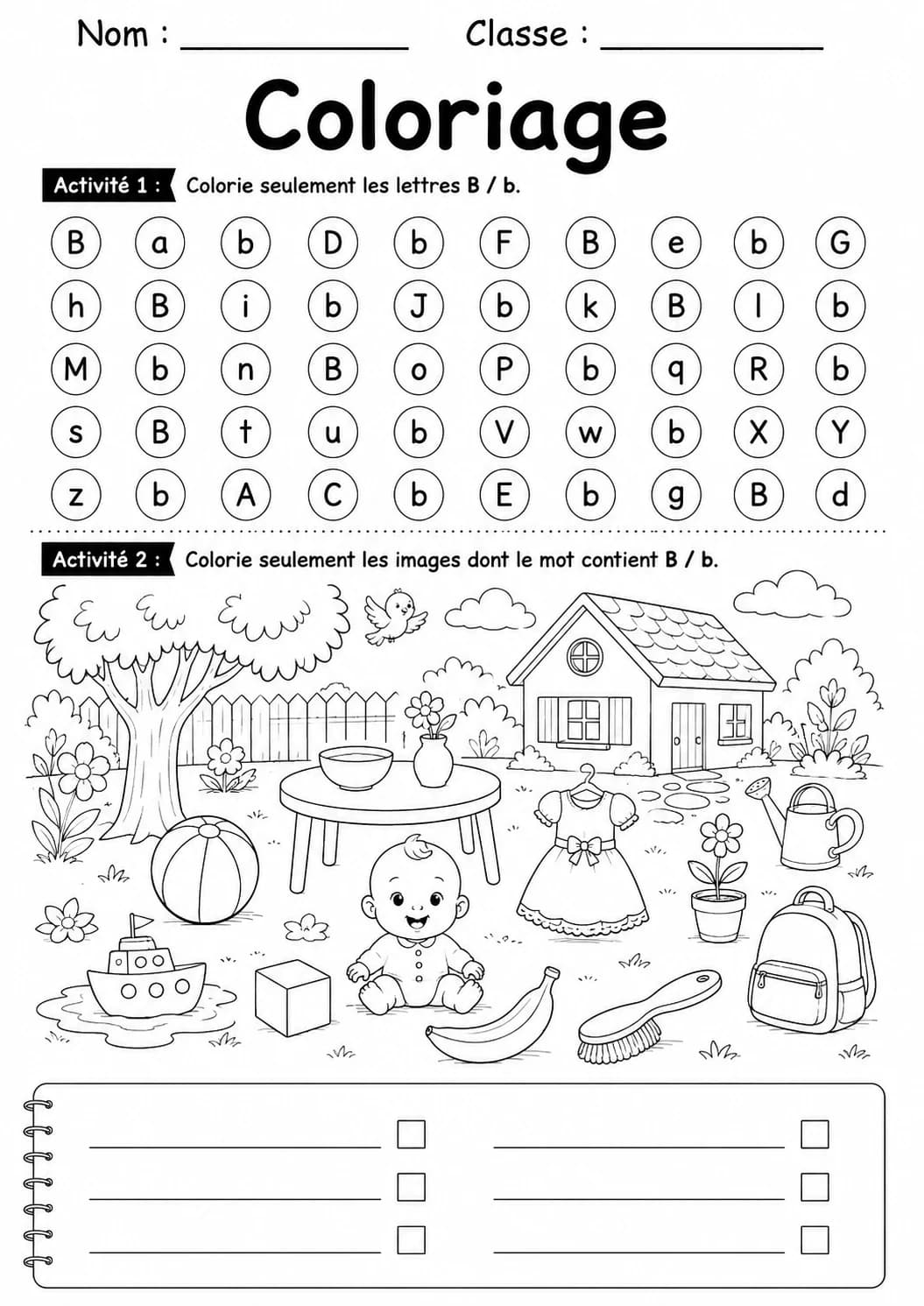 French Letter B Phonics Worksheets Pack page 5 printable worksheet preview