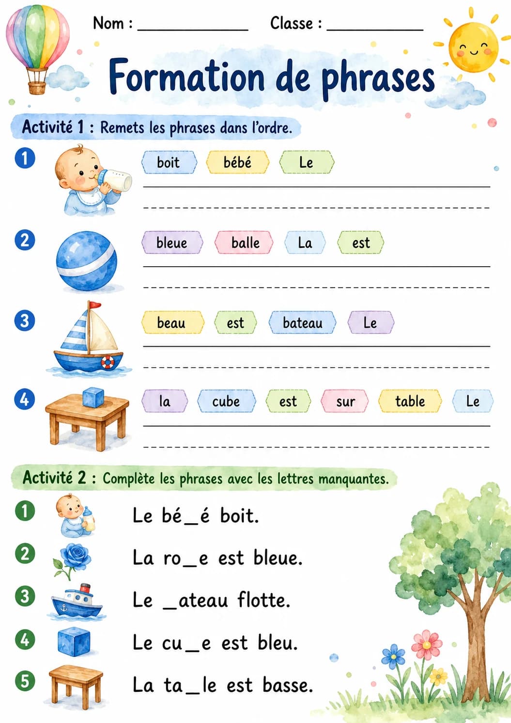 French Letter B Phonics Worksheets Pack page 10 printable worksheet preview