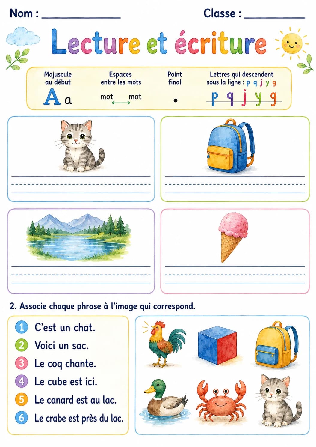 French Letter C Phonics Worksheets Pack page 6 printable worksheet preview