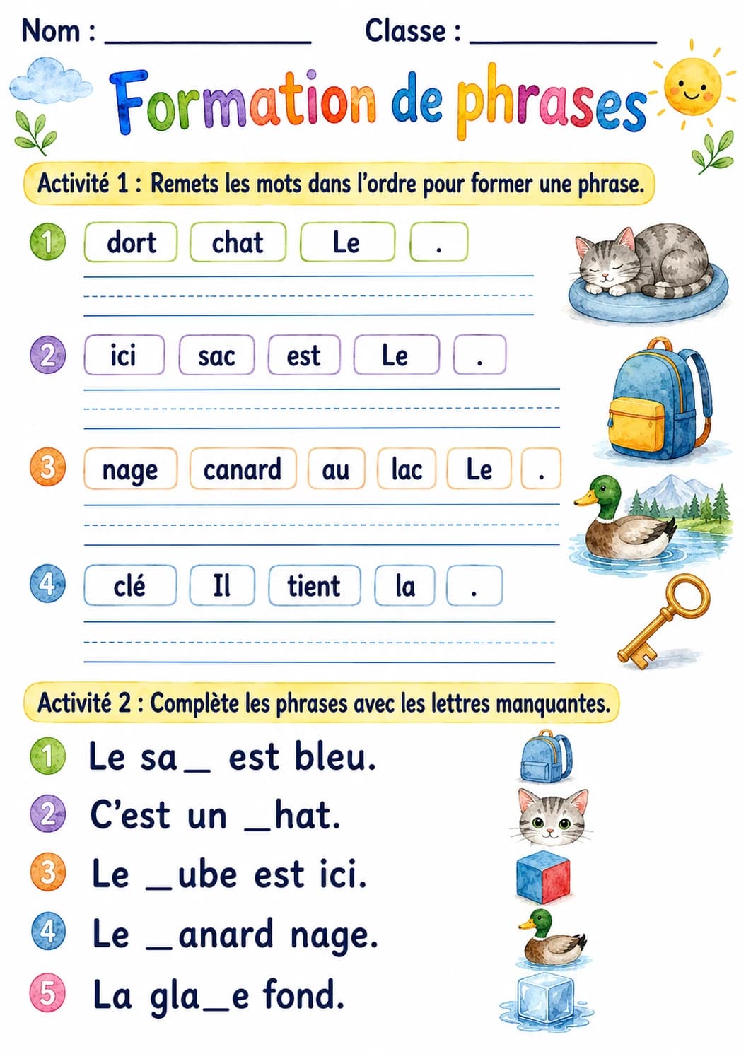 French Letter C Phonics Worksheets Pack page 9 printable worksheet preview
