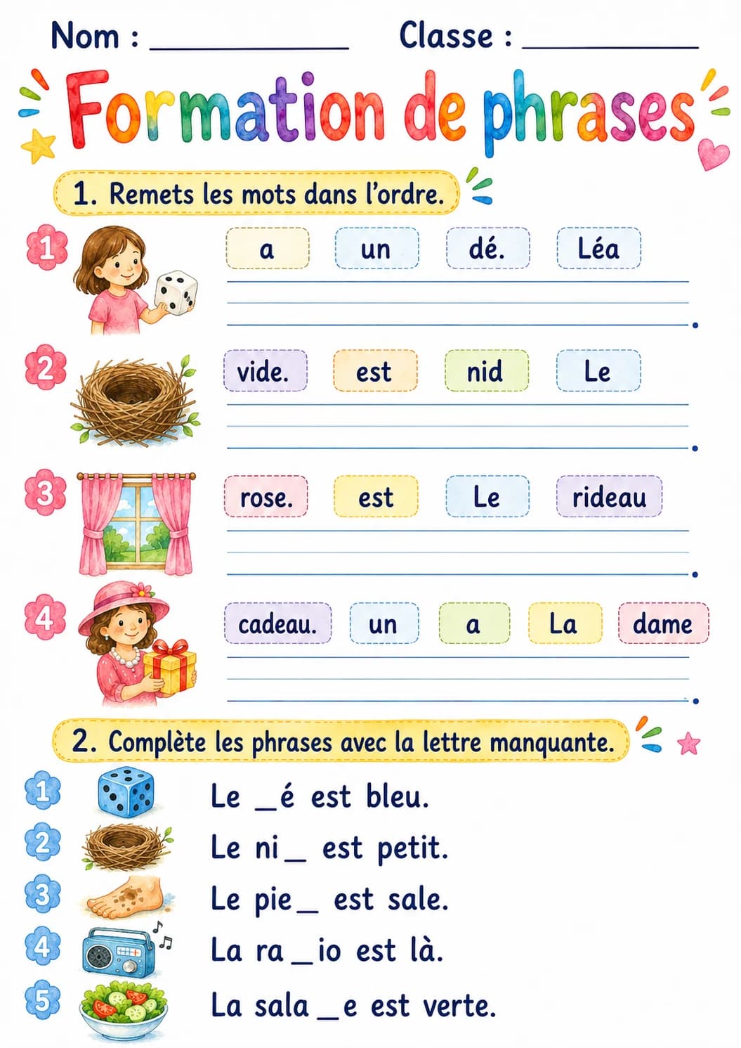 French Letter D Phonics Worksheets Pack page 6 printable worksheet preview