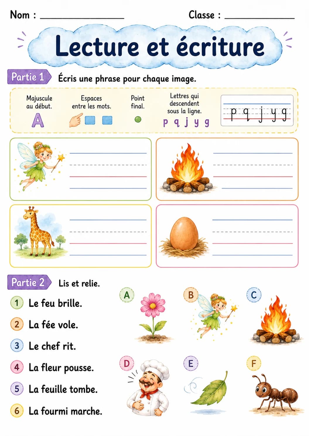 French Letter F Phonics Worksheets Pack page 6 printable worksheet preview
