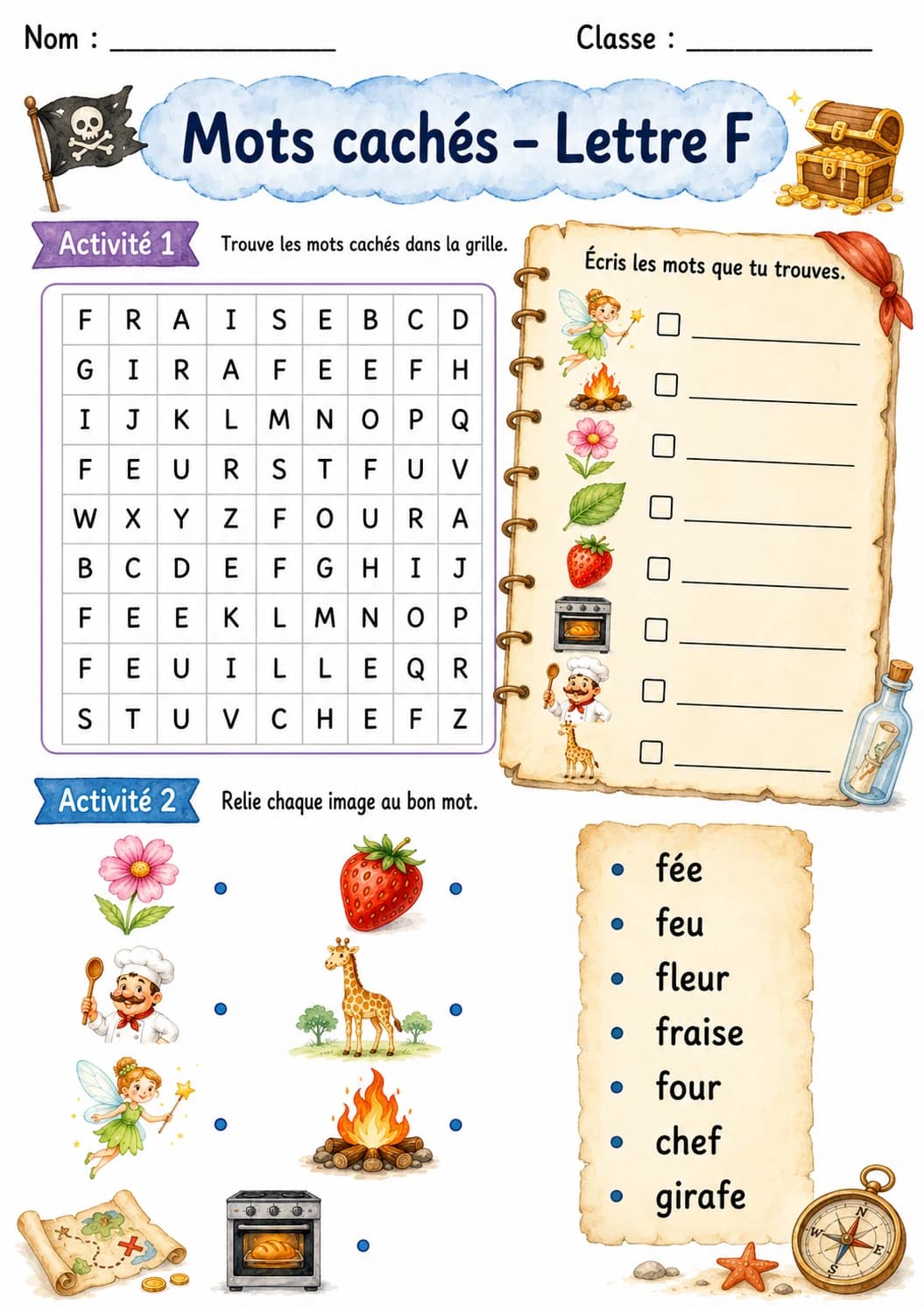 French Letter F Phonics Worksheets Pack page 7 printable worksheet preview