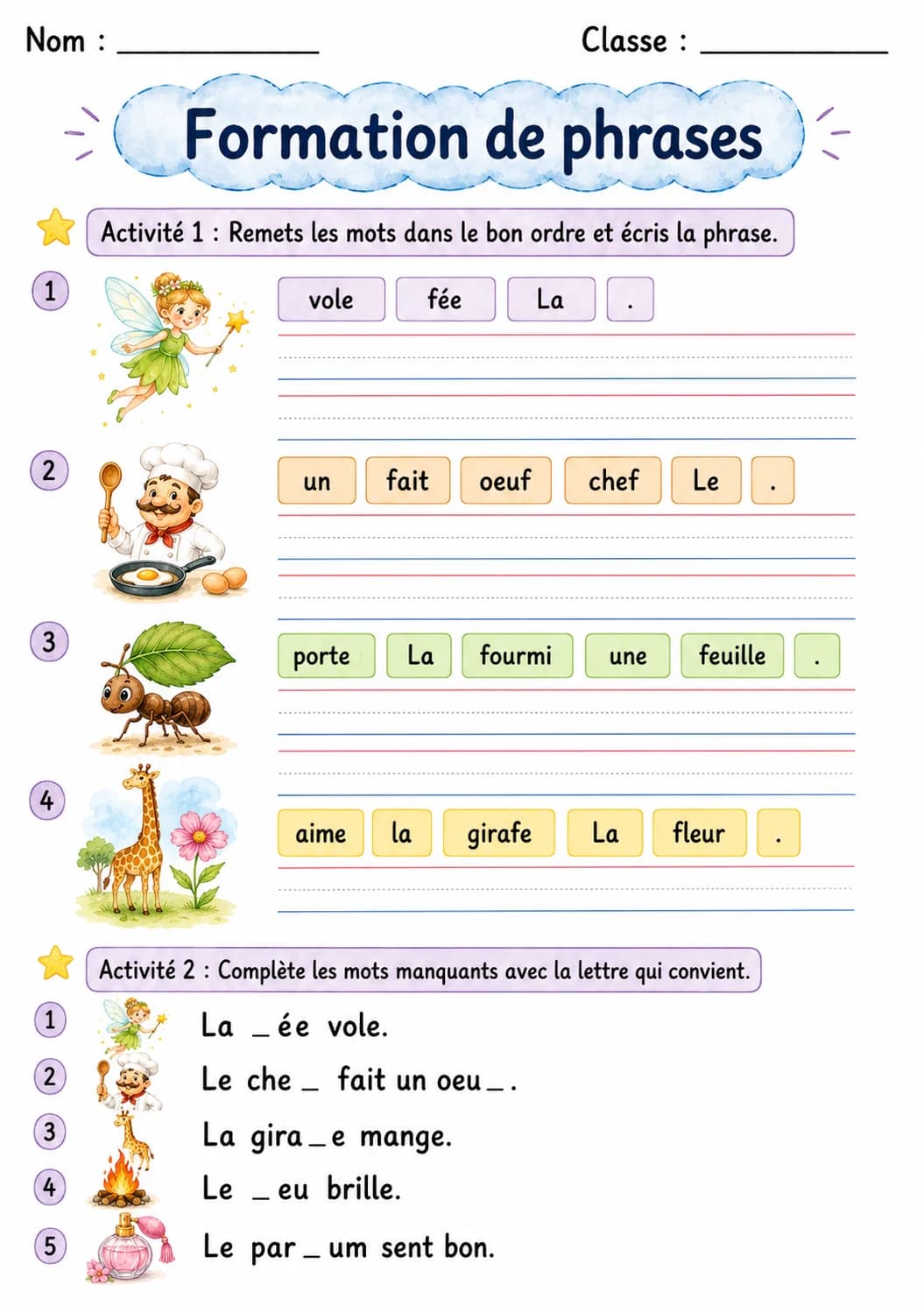 French Letter F Phonics Worksheets Pack page 9 printable worksheet preview