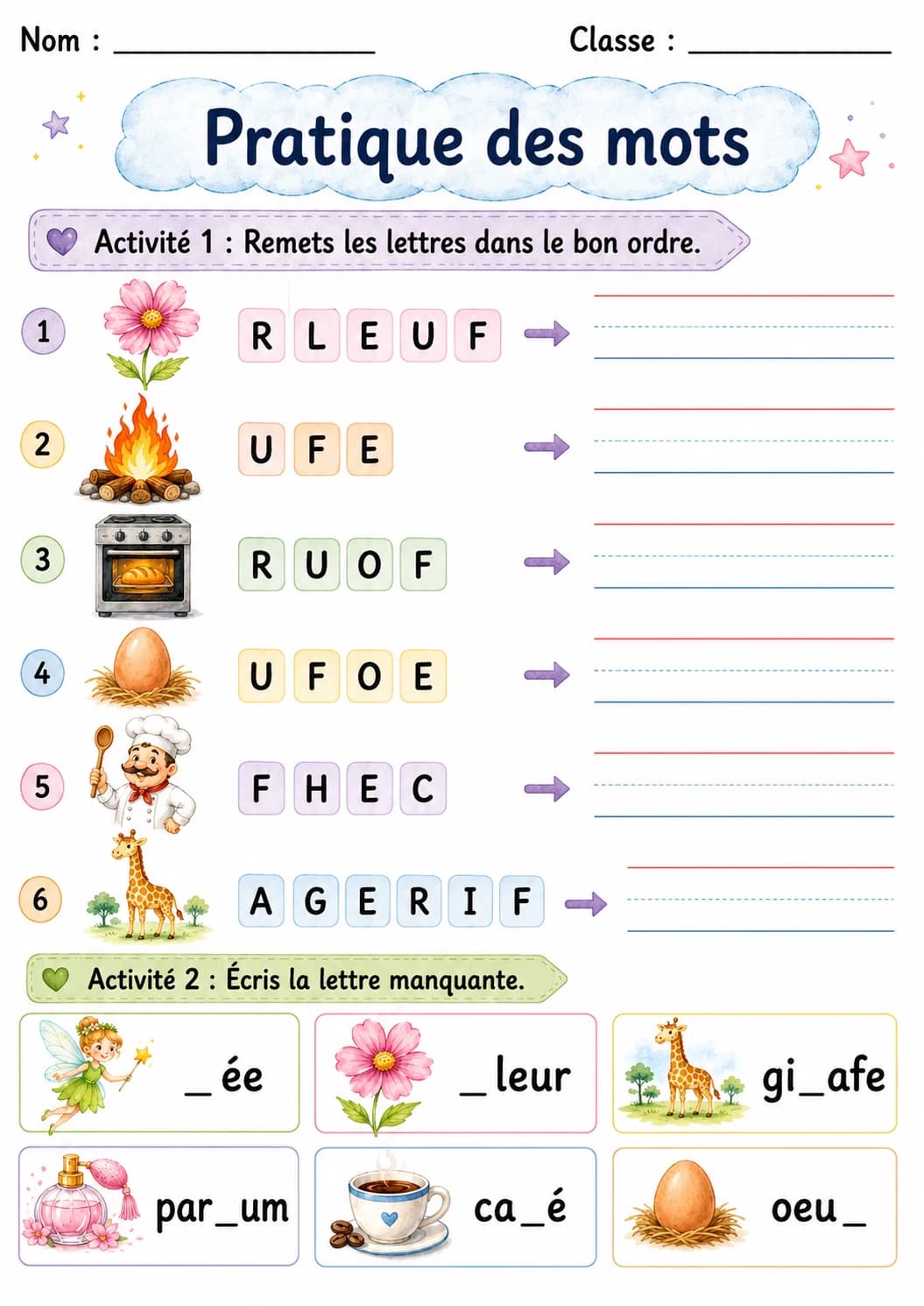 French Letter F Phonics Worksheets Pack page 10 printable worksheet preview