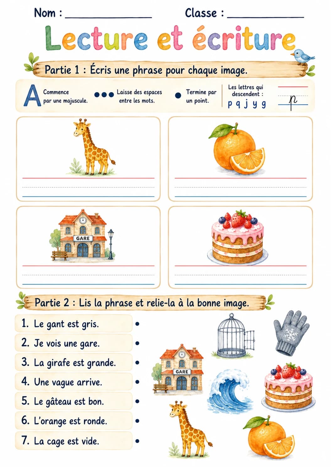 French Letter G Phonics Worksheets Pack page 8 printable worksheet preview