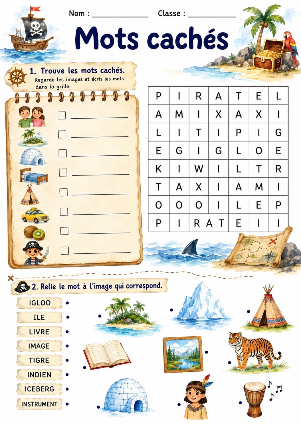 French Letter I Phonics Worksheets Pack page 9 printable worksheet preview