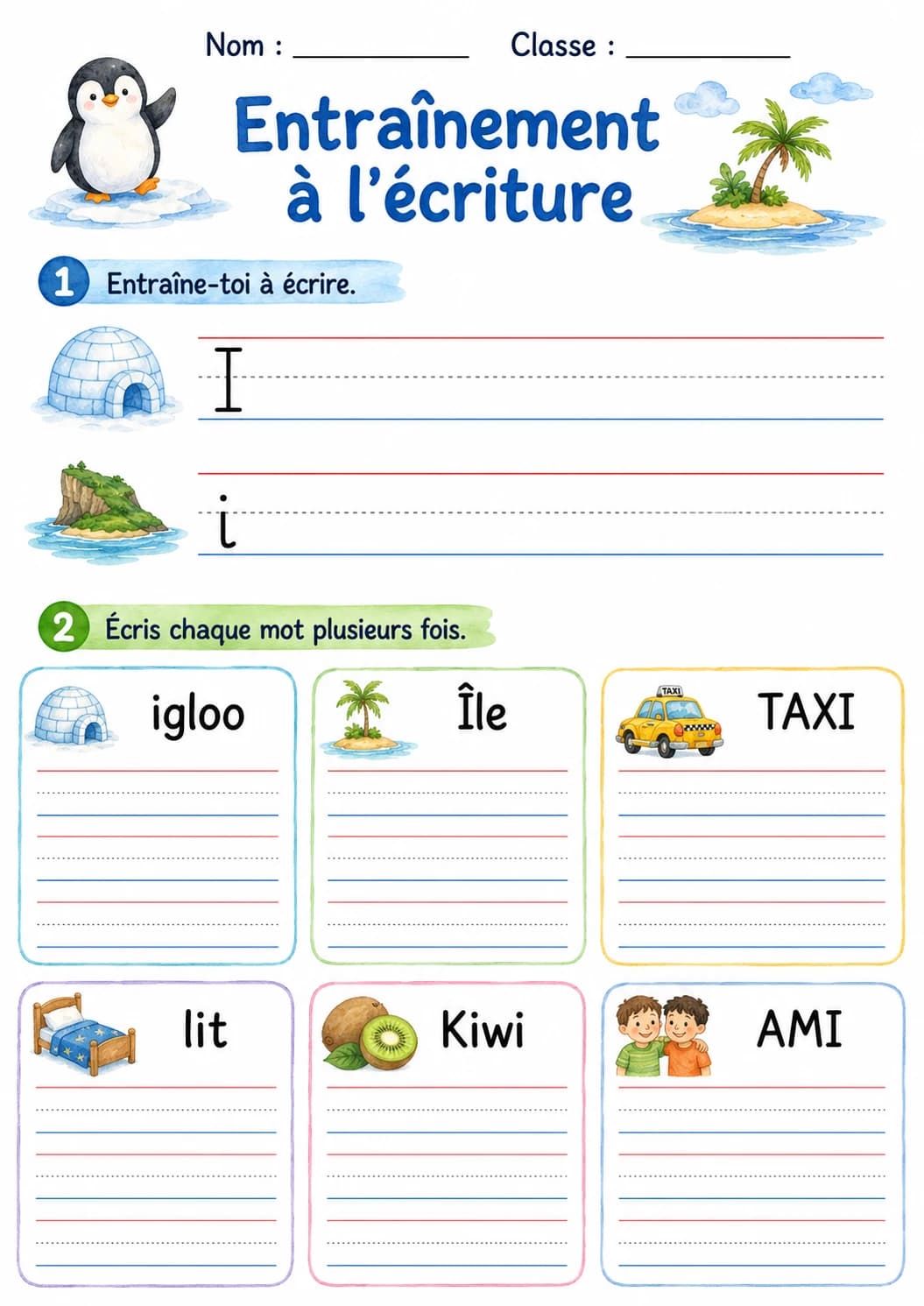 French Letter I Phonics Worksheets Pack page 10 printable worksheet preview