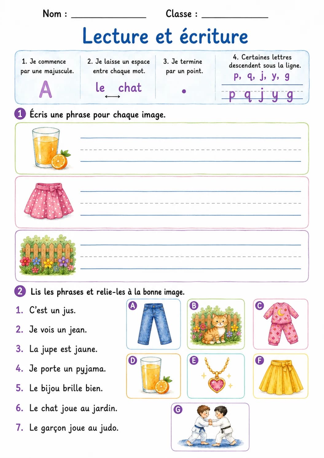 French Letter J Phonics Worksheets Pack page 3 printable worksheet preview