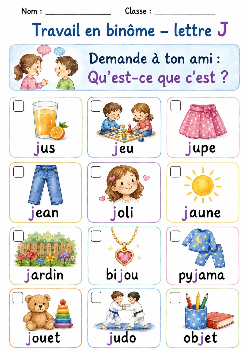 French Letter J Phonics Worksheets Pack page 5 printable worksheet preview