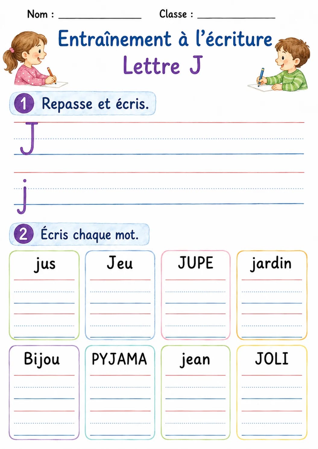 French Letter J Phonics Worksheets Pack page 10 printable worksheet preview