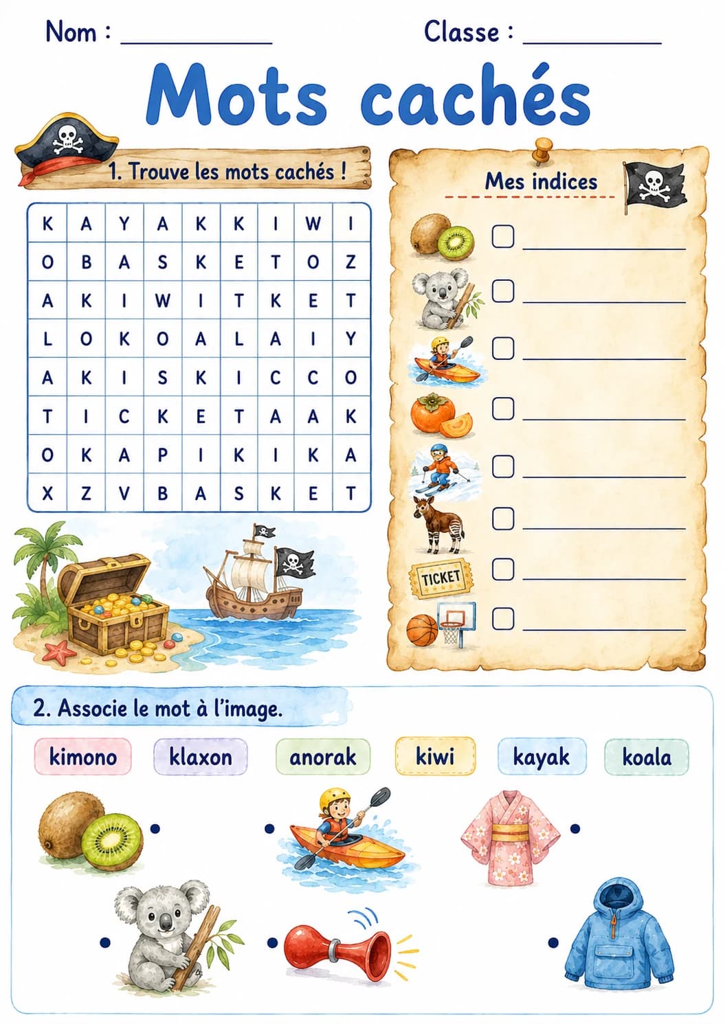 French Letter K Phonics Worksheets Pack page 6 printable worksheet preview