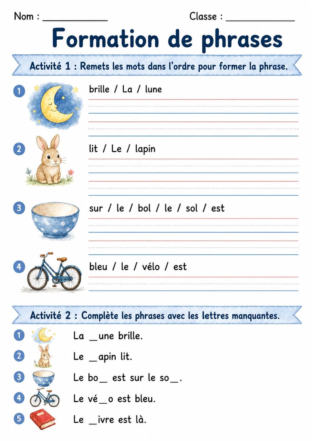 French Letter L Phonics Worksheets Pack page 3 printable worksheet preview