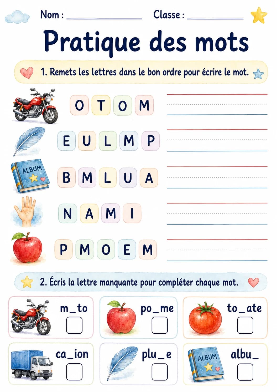 French Letter M Phonics Worksheets Pack page 4 printable worksheet preview