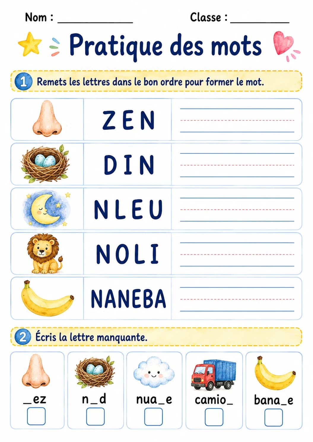 French Letter N Phonics Worksheets Pack page 2 printable worksheet preview
