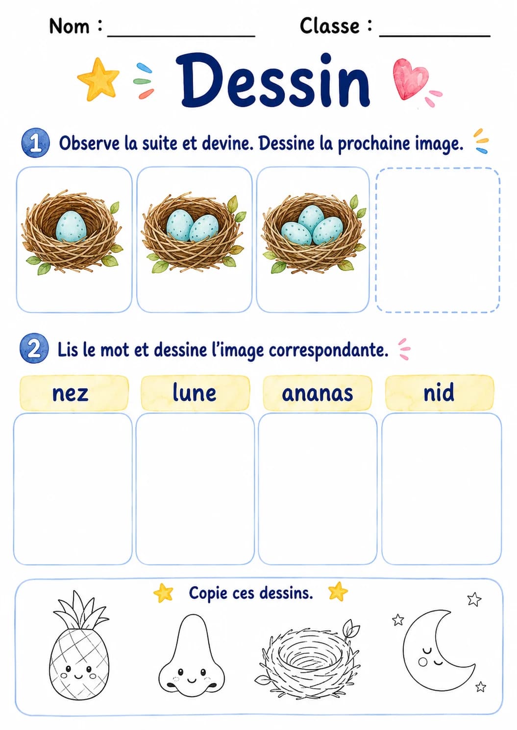 French Letter N Phonics Worksheets Pack page 3 printable worksheet preview