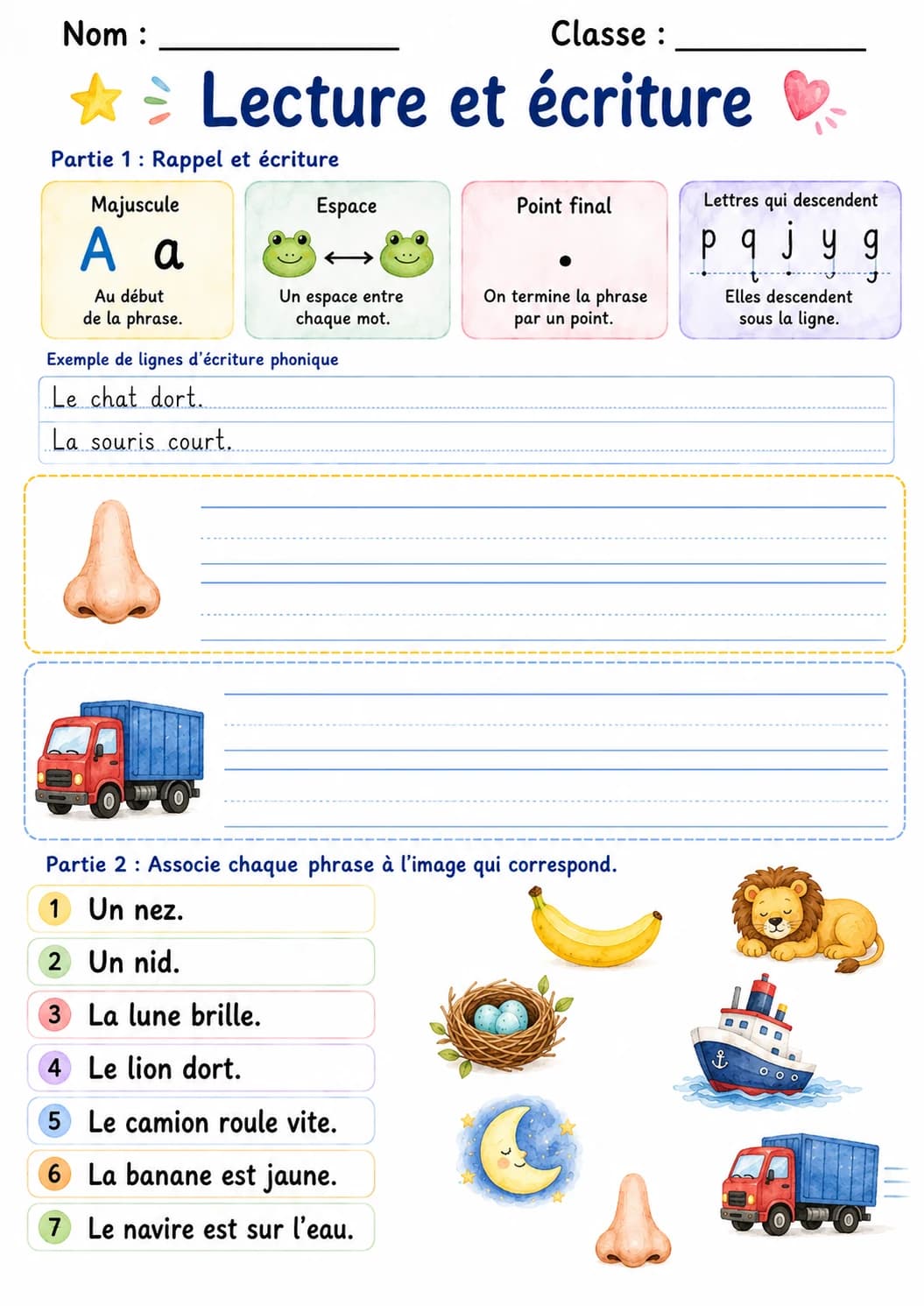 French Letter N Phonics Worksheets Pack page 9 printable worksheet preview
