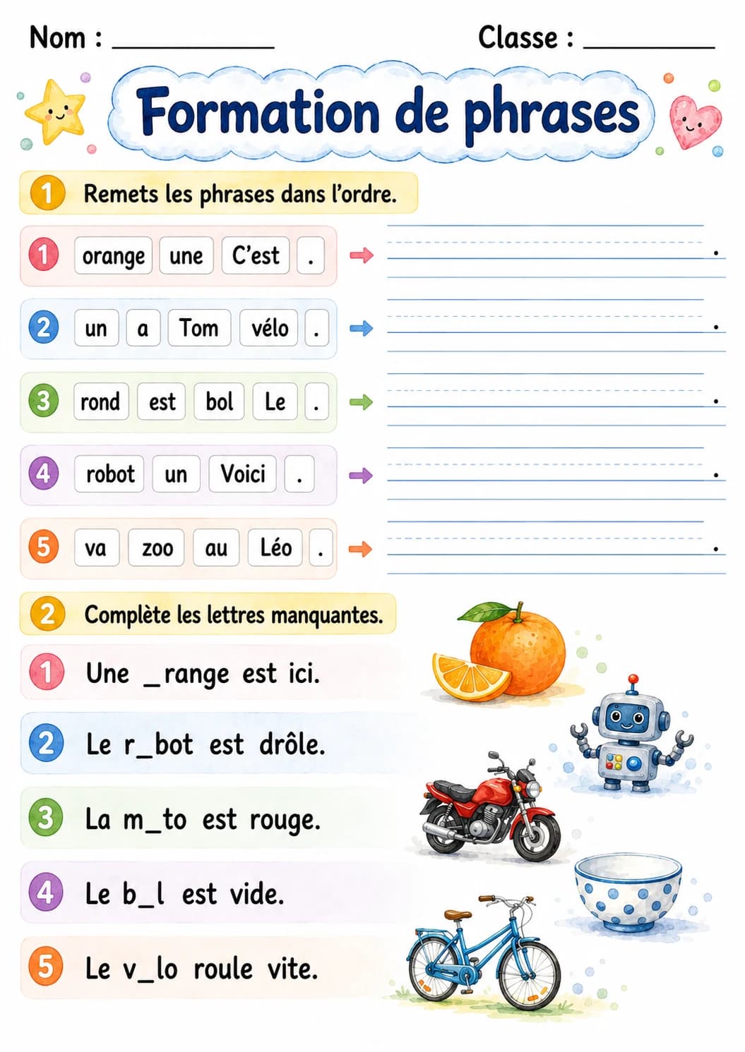French Letter O Phonics Worksheets Pack page 3 printable worksheet preview