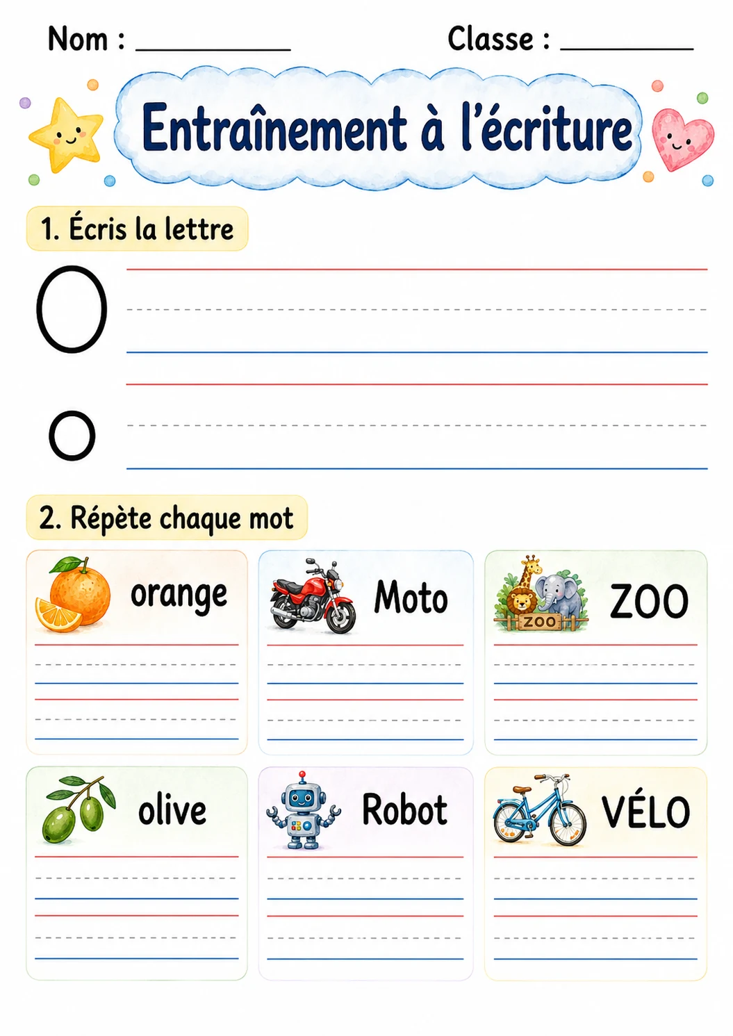 French Letter O Phonics Worksheets Pack page 6 printable worksheet preview