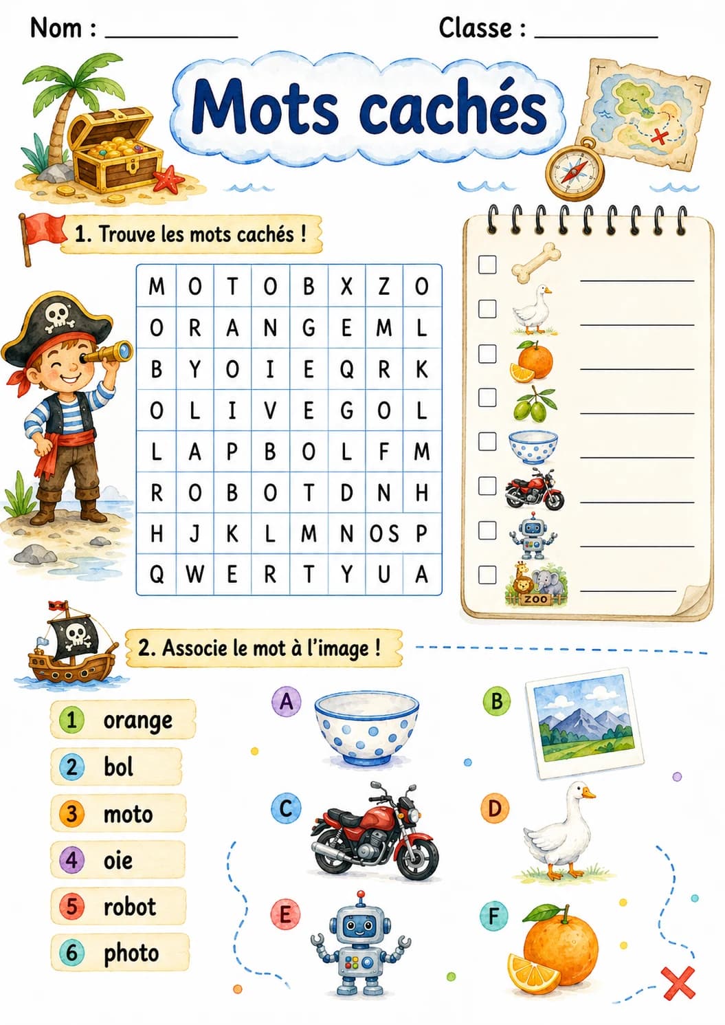 French Letter O Phonics Worksheets Pack page 7 printable worksheet preview