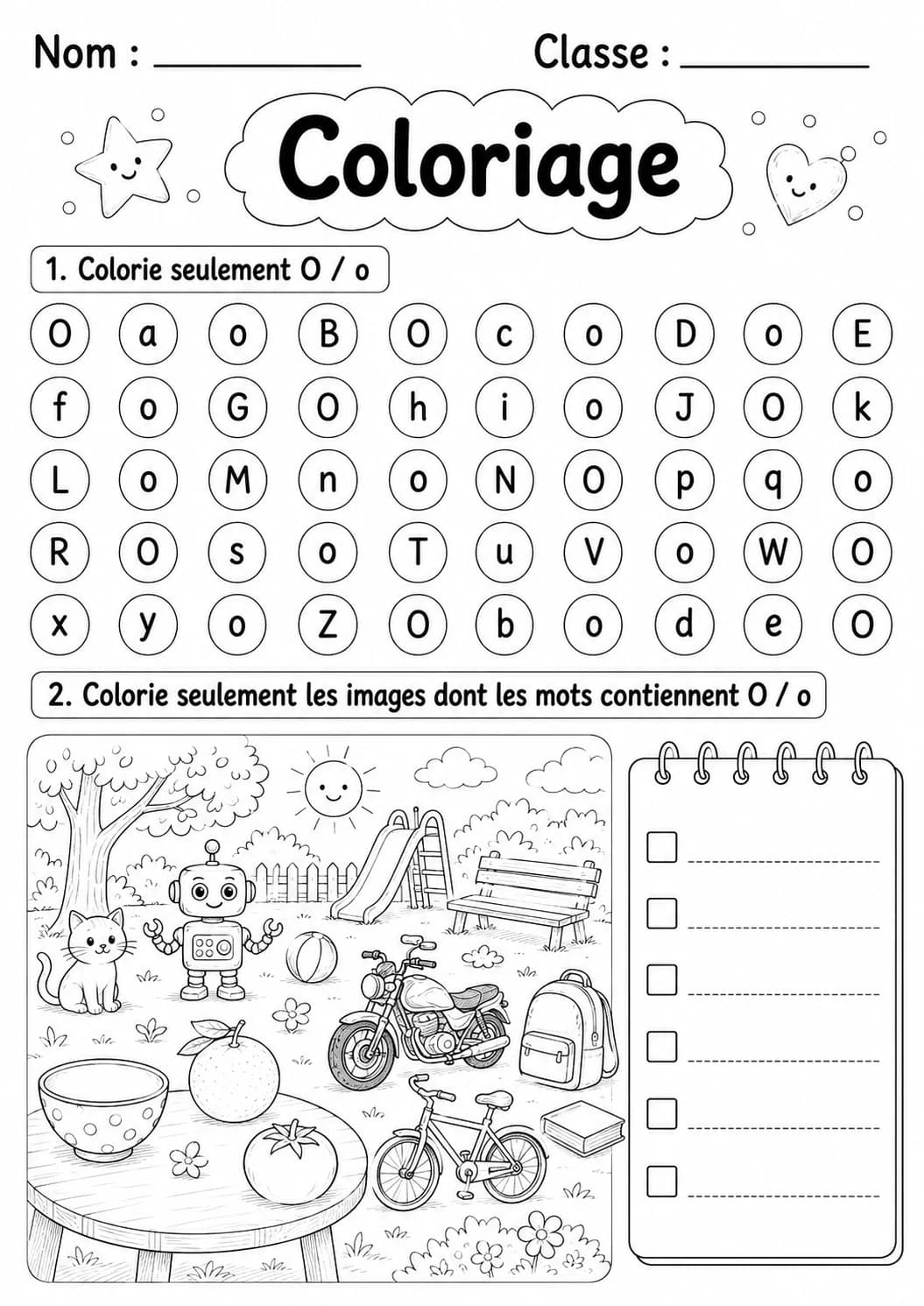 French Letter O Phonics Worksheets Pack page 8 printable worksheet preview
