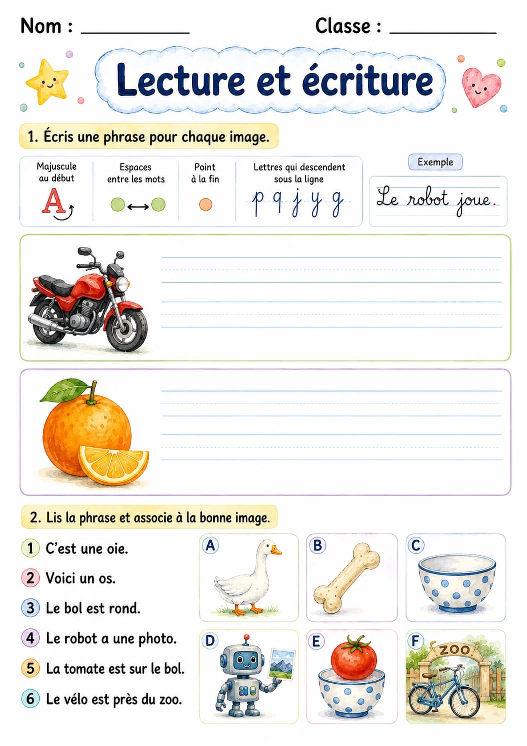 French Letter O Phonics Worksheets Pack page 10 printable worksheet preview