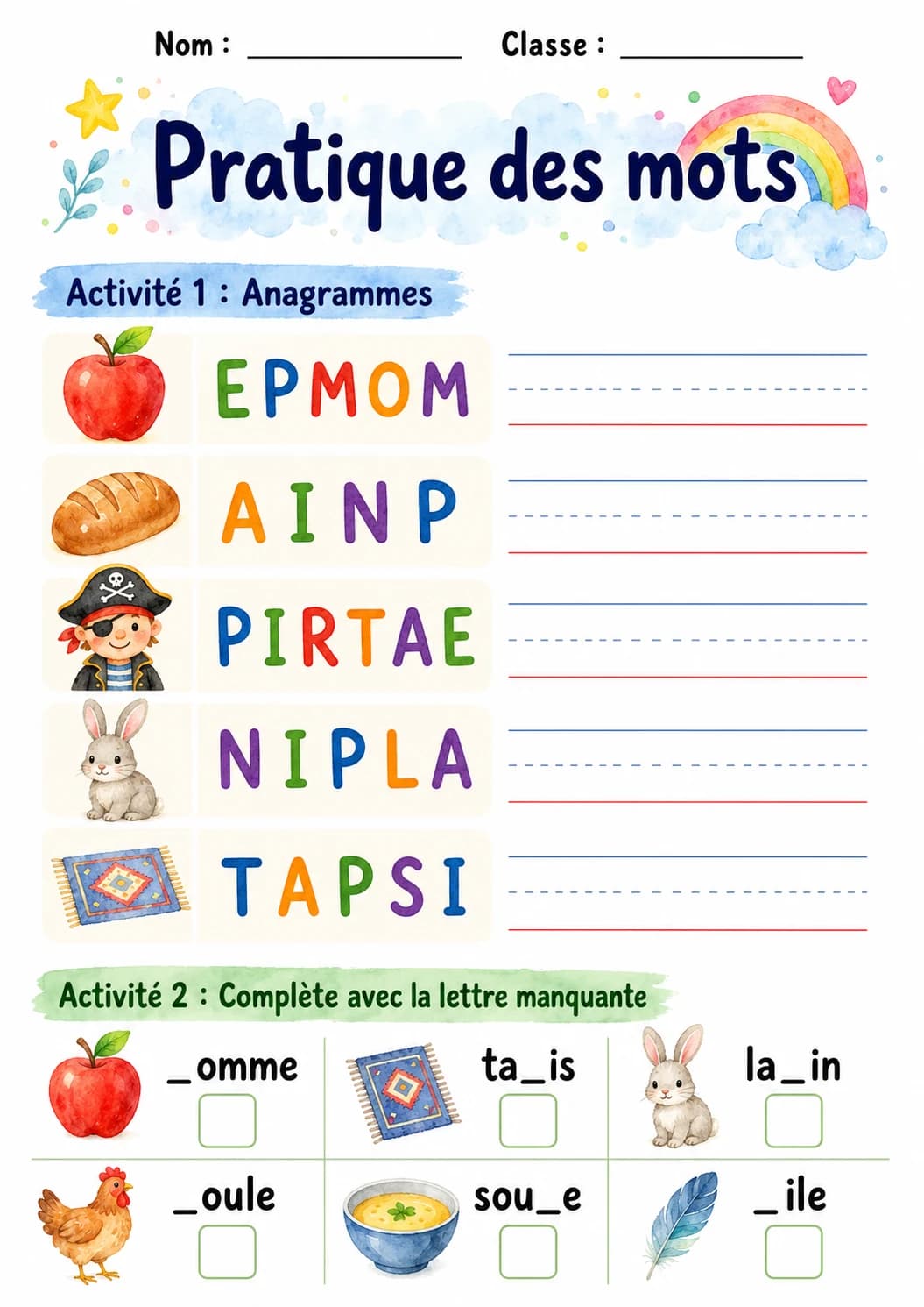 French Letter P Phonics Worksheets Pack printable worksheet pack preview from KiwiBee
