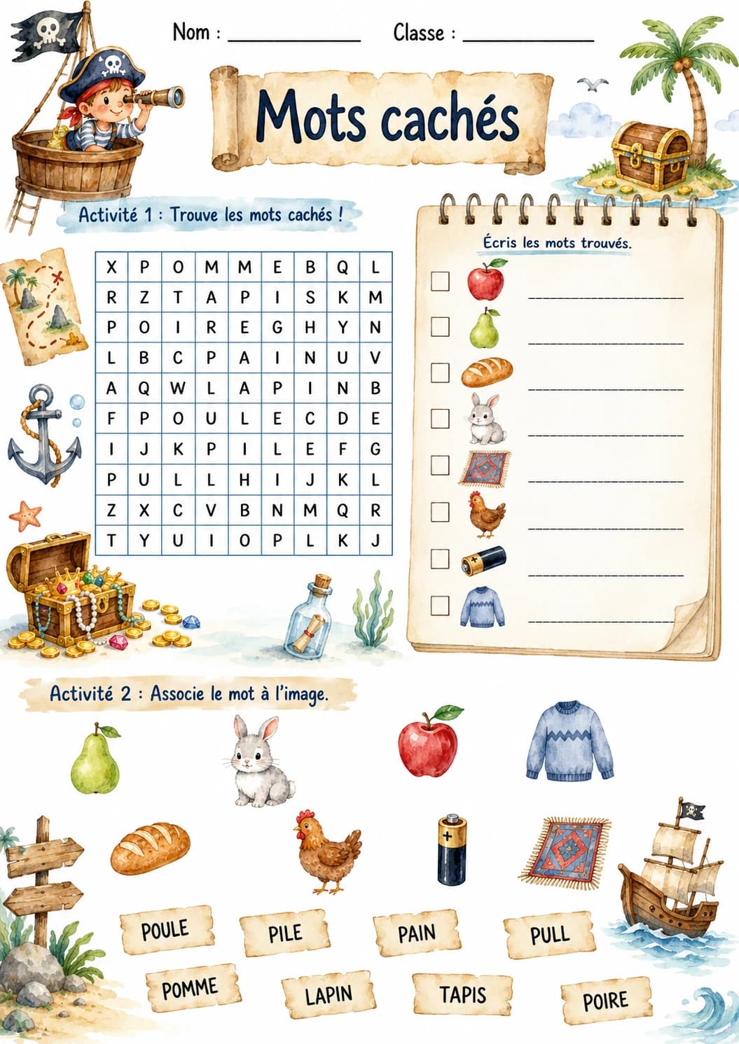 French Letter P Phonics Worksheets Pack page 8 printable worksheet preview