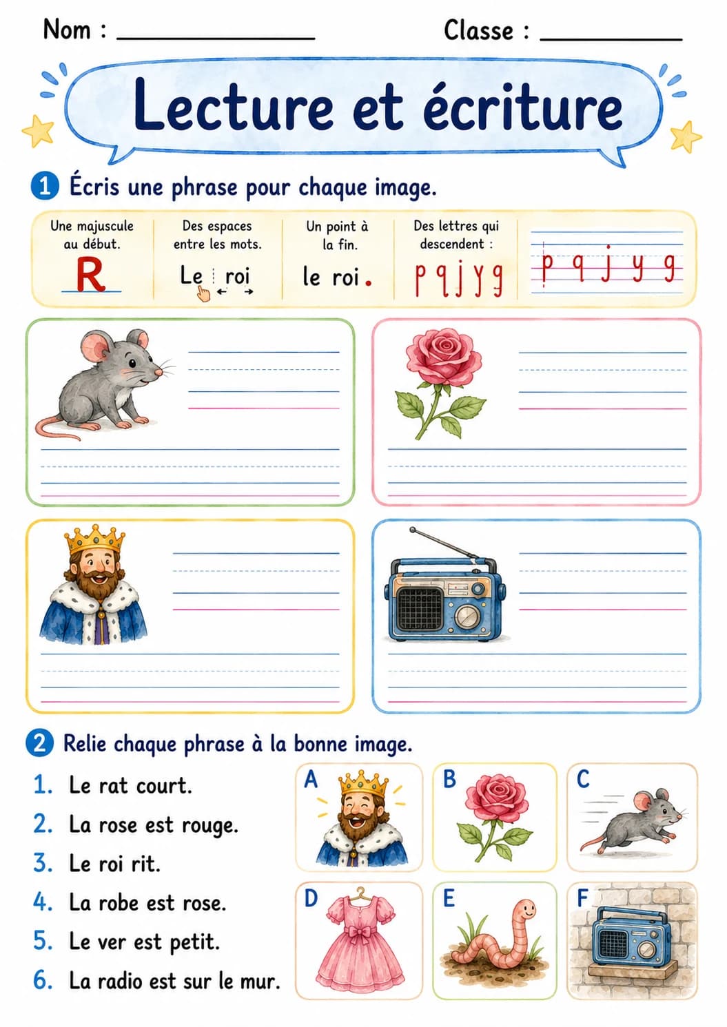 French Letter R Phonics Worksheets Pack printable worksheet pack preview from KiwiBee