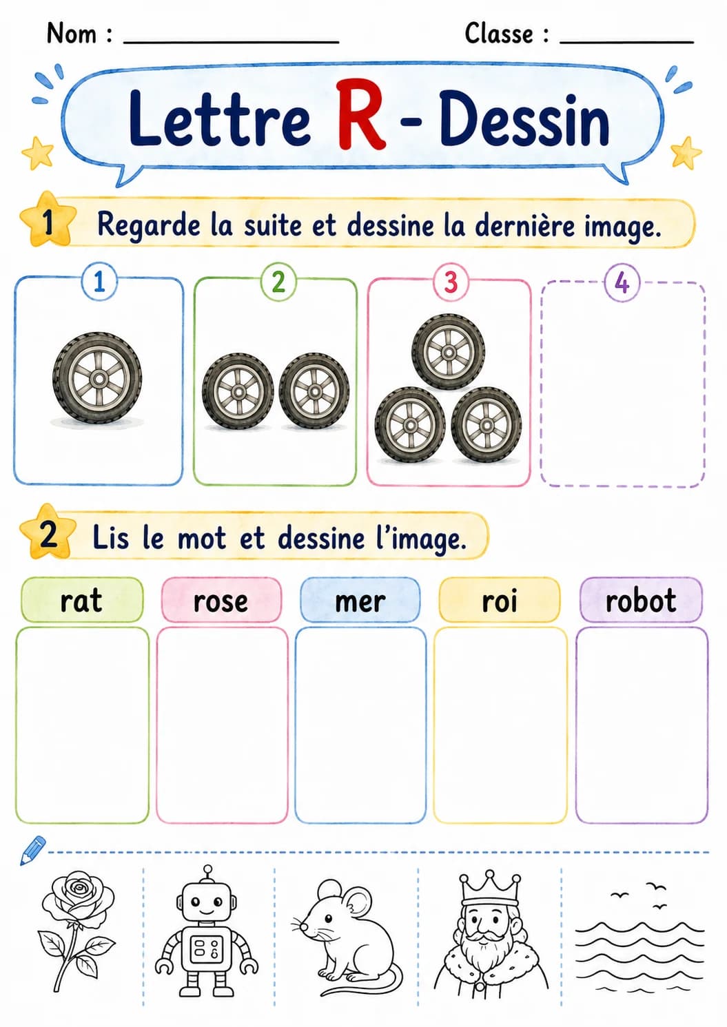 French Letter R Phonics Worksheets Pack page 3 printable worksheet preview