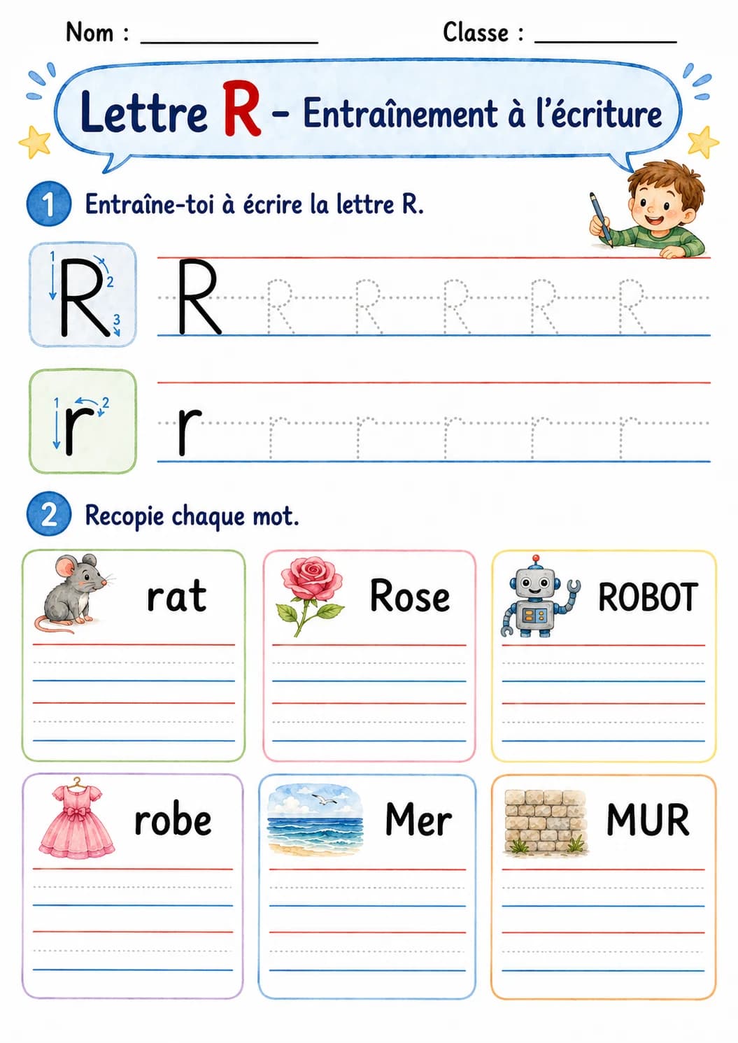 French Letter R Phonics Worksheets Pack page 4 printable worksheet preview